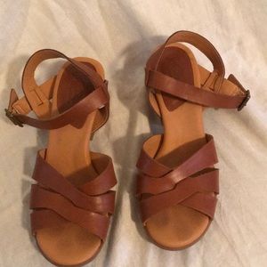 Kork-Ease brown small chunk heel sandal